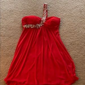 Red One Shoulder Cocktail Dress - only worn once!